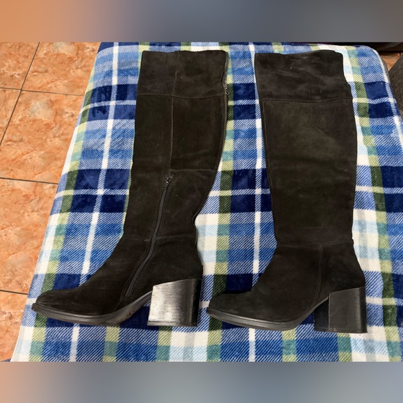 Steve Madden Black Suede Knee-High Boots